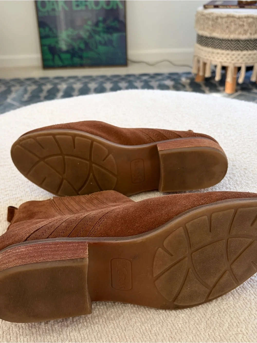 Korks Brown Suede Ankle Booties